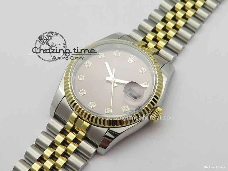 0410 DateJust 116234 SS YG BP Best Edition Gray Dial Diam Markers On SS YG Bracelet SA ZipUp 3745